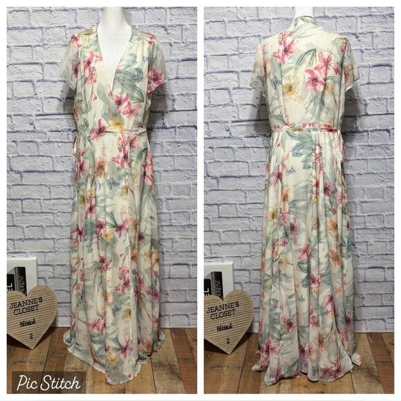 BHLDN YUMI KIM BRIDESMAIDS FLORAL CALYPSO DRESS ANTHROPOLOGIE Size M - Picture 1 of 12
